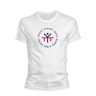 Pánské triko s kruhovým logem Český stolní tenis (bílá)
